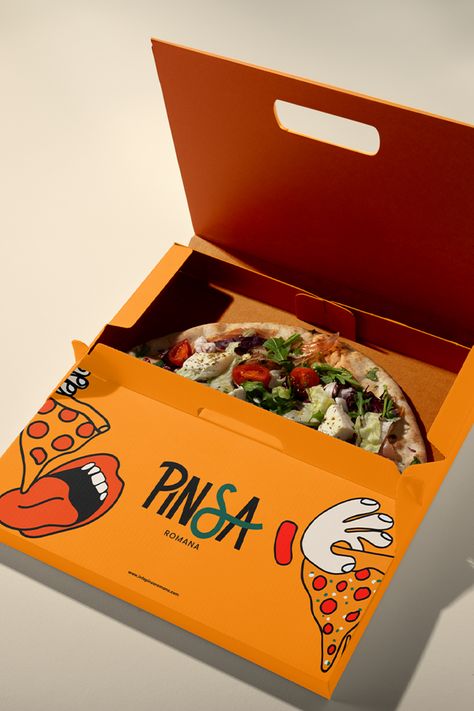 packaging design, illustration, vibrant packaging, branding, Packaging Design For Restaurant, Pizza Box Design Creative Ideas, Pizza Package Design, Pizza Branding Design, Pizza Presentation, Product Promotion Design, Pizza Packaging Design, Illustrated Packaging, Pizza Packaging