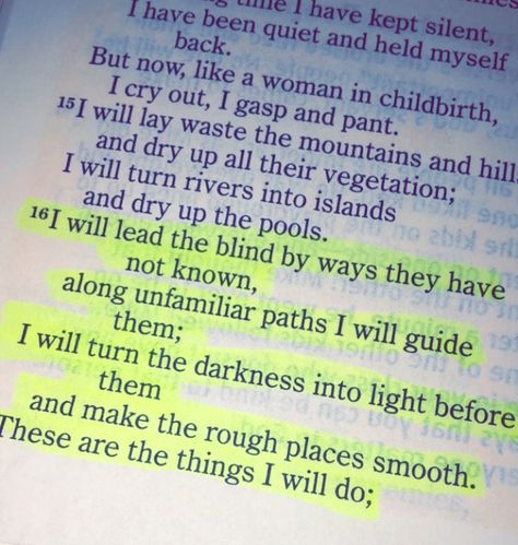 Isaiah 42:16 Isaiah 42:16, Isaiah 42 16, Estranged Daughter, Isaiah 42, Scripture Of The Day, Cry Out, Gods Plan, Sweet Words, Self Motivation