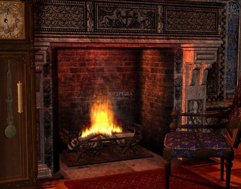 Old fashioned fireplace Animated Screensavers, Gothic Fireplace, Fireplace Lighting, Old Fireplace, Free Desktop Wallpaper, Light My Fire, The Fireplace, Cozy Fireplace, Halloween Wallpaper