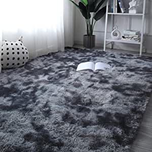 Fuzzy Rug, Rug For Kids, High Pile Rug, Plush Carpet, 5x7 Area Rug, Big Rugs, Fluffy Rug, Dark Gray Area Rug, Shag Area Rug