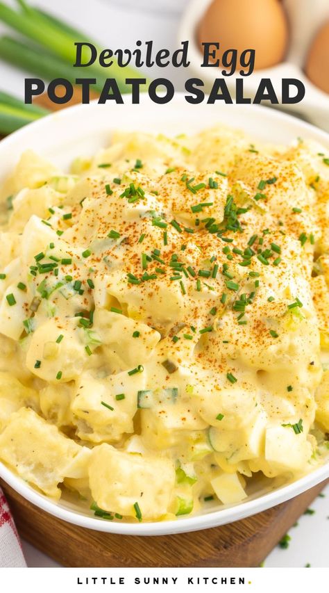 Traditional Potato Salad Recipe, Egg Potato Salad, Deviled Egg Potato Salad, Potatoe Salad, Egg Potato, Southern Potato Salad, Classic Macaroni Salad, Warm Potato Salads, Potato Salad With Egg