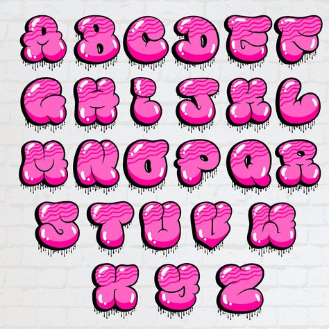 Grafitti Letters Bubbles, Alphabets Fonts Creative, Graffiti Lettering Bubble Style, Bubble Graffiti Font, Graffiti Lettering Bubble, Cool Fonts Alphabet Graffiti, Bubble Graffiti Alphabet, Throwies Graffiti Alphabet, Grafiti Alfabet