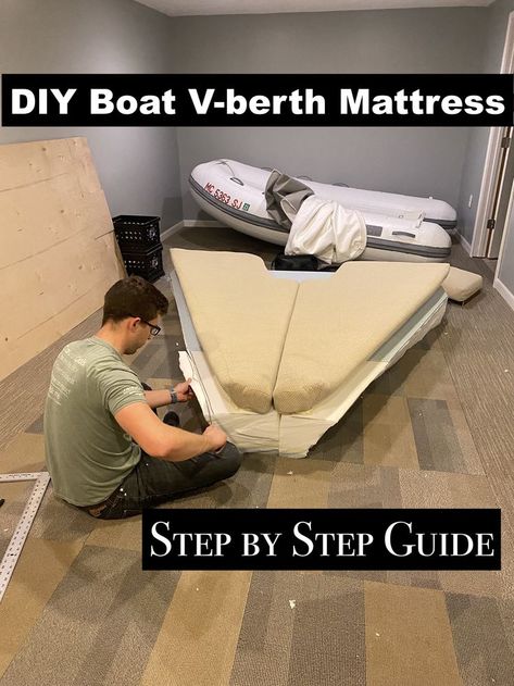 Sailboat Head Ideas, Sailboat V Berth Ideas, Diy Boat Upholstery, Diy Boat Interior, Diy Boat Interior Ideas, V Berth Bedding Boats, V Berth Decor Boat Interior, Boat Cushions Ideas, Boat Upholstery Ideas Interiors