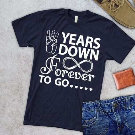 3 Year Wedding Anniversary, 4 Year Wedding Anniversary, Married Couple Gifts, Couple Funny, How To Dress For A Wedding, Couples Shirts, Funny Matching, Anniversary Photoshoot, Anniversary Shirt