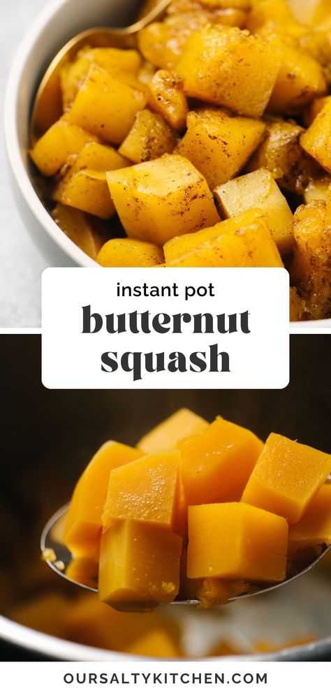 Butternut Squash Instant Pot, Steamed Squash, Squash Instant Pot, Instant Pot Butternut Squash, Butternut Soup, Cut Butternut Squash, Squash Puree, Healthy Side Dish, Butternut Squash Recipes