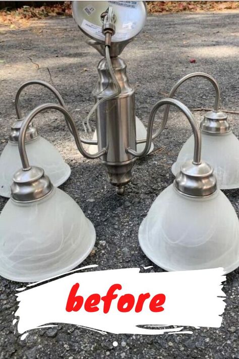 Light Fixture Makeover, Geek Home Decor, Lighting Makeover, Rustic Kitchen Lighting, Chandelier Makeover, Dining Table Makeover, Old Chandelier, Dining Room Light Fixture, Faux Fireplace Diy