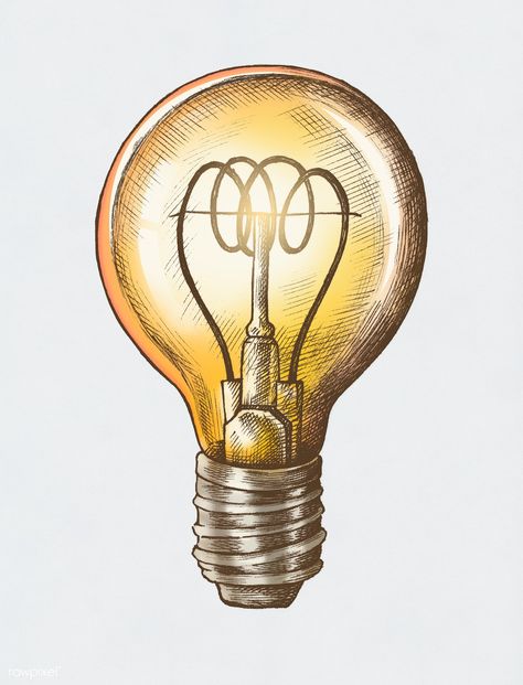 Hand-drawn bright light bulb illustration | premium image by rawpixel.com / Noon Light Bulb Art Drawing, Bulb Illustration, Cartoon Light Bulb, Light Bulb Illustration, Light Bulb Drawing, Clock Drawings, Light Bulb Art, Trendy Lighting, Light Bulb Icon