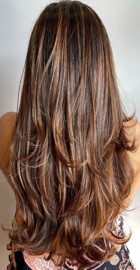 39 Best Autumn Hair Colours & Styles For 2021 : Chocolate Brown, Copper and Honey Blends Honey Brown Hair With Curtain Bangs, Brown Hair Colour Ideas, Autumn Hair Colours, Brown Hair Colour, Chestnut Honey, Brown Hair Color Shades, Hair Colour Ideas, Amber Hair, Honey Blonde Hair Color