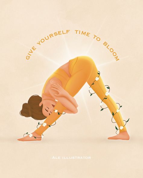 Give Yourself Time To Bloom, Yoga Phrases, Yoga Jokes, Namaste Quotes, Yoga Words, Frases Yoga, Give Yourself Time, Happy International Yoga Day, Arte Yoga