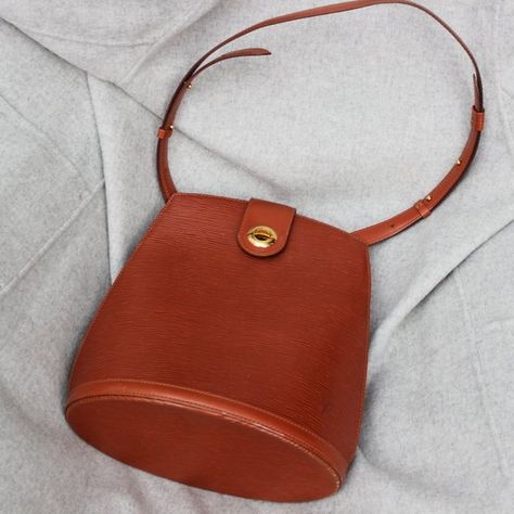 Louis Vuitton Epi Leather Brown Cluny Bucket Bag Osaka, Louis Vuitton Cluny, Pre Owned Louis Vuitton, Chestnut Color, Louis Vuitton Shoulder Bag, Osaka Japan, Bag Vintage, Vuitton Handbags, Louis Vuitton Bag