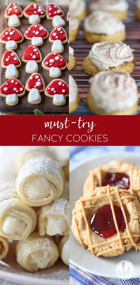 Must-Try Fancy Cookies to Bake #cookies #baking #holiday #fancycookies #fancy #recipe #dessert Easy Fancy Cookie Recipes, Divinity Cookies Recipe, Amazing Baked Goods, Fancy Cookies Christmas, 5 Star Cookies, Delicate Cookies, Christmas Cookies Fancy, Different Cookies Types, Interesting Baking Recipes