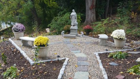 Prayer Garden at Church – Eagle Scout Project Showcase Biblical Garden, Marian Garden, Zen Backyard, Prayer For Church, Prayer Garden, St John The Evangelist, John The Evangelist, Eagle Scout, School Garden