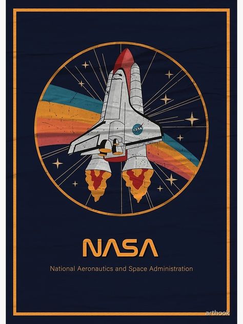 "Nasa Vintage Colors Emblem V03" Poster for Sale by arthook | Redbubble Retro Nasa Posters, Nasa Vintage Posters, Nasa Design, Retro Space Posters, Nasa Retro, Nasa Vintage, Nasa Art, Space Travel Posters, Nasa Wallpaper