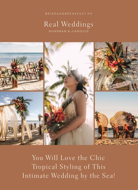 Cover-Huanran-and-Jiangyue | Bride and Breakfast Wedding By The Sea, Philippine Wedding, Tropical Wedding Theme, Wedding Philippines, Tropical Wedding Inspiration, Bride And Breakfast, Tropical Beach Wedding, Philippines Wedding, Wedding Muslim