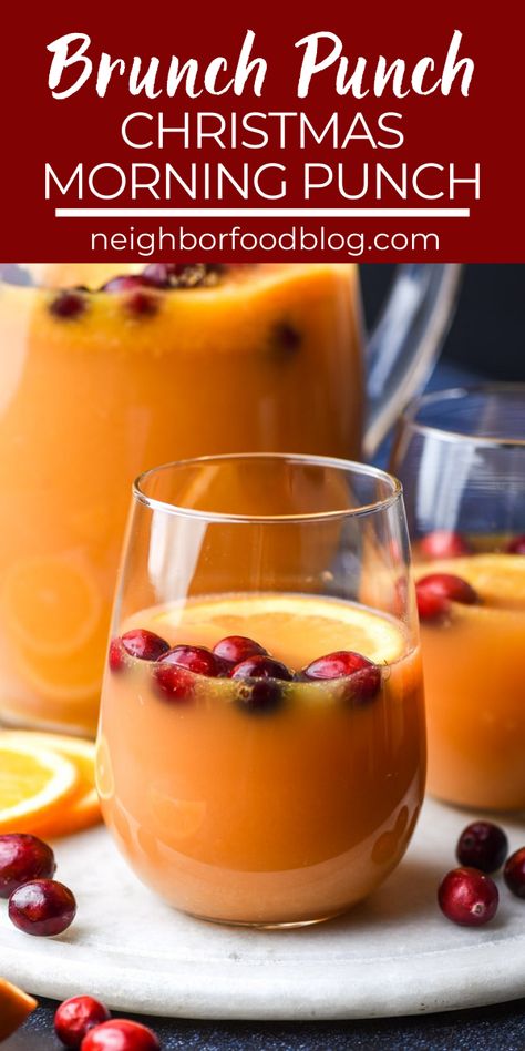 Breakfast Drink Ideas, Brunch Punch Non Alcoholic, Breakfast Punch Recipe, Christmas Breakfast Drinks, Orange Punch Recipes, Breakfast Punch, Christmas Morning Breakfast Casserole, Christmas Morning Punch, Brunch Punch