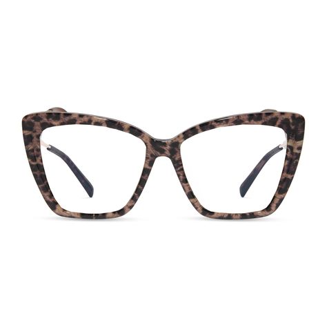 Indulge in luxury with our Becky II Leopard Tortoise framed glasses. These oversized, flirty cat eye frames will elevate your style and make a statement. With luxe metal temples and the option for prescription lenses, you can see and be seen in style. Looking for stylish Rx sun protection? Snag these frames as prescription sunnies with chic mirrored Rx lenses in pink, blue, silver, or purple! Cheetah Glasses, Flirty Cat, Leopard Glasses, Leopard Tortoise, Chic Mirror, Diff Eyewear, Clear Glasses, Eye Frames, Square Glasses