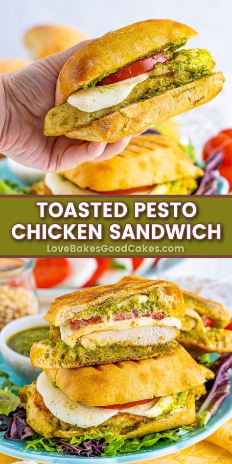 This mouth-watering Toasted Pesto Chicken Sandwich, made with crispy bread, tangy pesto, and juicy chicken, is perfect for lunch, dinner, or a snack. Pesto Chicken Sandwich, Chicken Pesto Sandwich, Best Easy Dinner Recipes, Pesto Sandwich, Crispy Bread, Restaurant Copycat, Chicken Dishes Easy, Chicken Pesto, Best Chicken Recipes