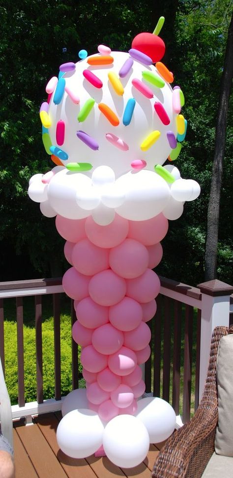 Ice cream Ice Cream Balloons, Deco Ballon, Ice Cream Decorations, Ice Cream Birthday Party, Candyland Birthday, Candyland Party, Ice Cream Birthday, Candyland Decorations, Ice Cream Party