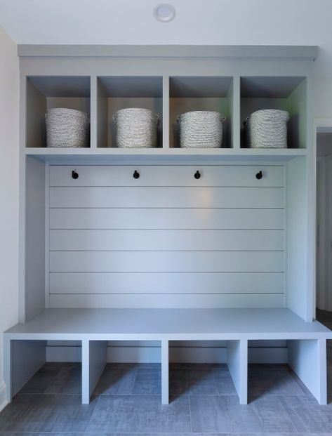 30 Mudroom Bench Ideas for a Cozy and Organized Home Mudroom Wall Ideas, Built In Cubbies, Mudroom Cubbies, Mudroom Bench Ideas, Mudroom Remodel, White Oak Flooring, Entryway Closet, Mudroom Organization, Modern Remodel