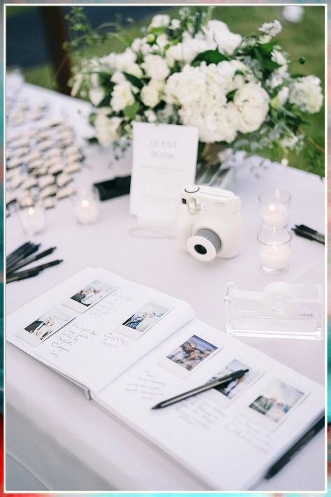 Looking for unique wedding guest book ideas to cherish your special day forever? Check out these 9 creative options to capture memories and create a keepsake that you'll treasure for years to come. From fingerprint trees to polaroid albums, find the perfect guest book idea to suit your style and make your wedding day even more memorable. Wedding Welcome Table, Wedding Guest Book Ideas, Polaroid Wedding, Guest Book Ideas, Dream Wedding Decorations, Guest Book Table, Wedding Activities, Future Wedding Plans, Cute Wedding Ideas