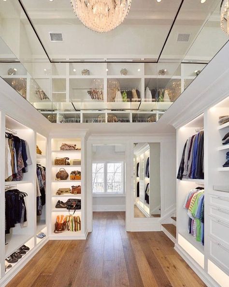 ✨We found our Monday inspiration by @the_real_houses_of_ig and their perfectly designed two story closet. It's almost a dream! . . . . . .… Two Story Closet Master Suite, Contemporary Closet, Penthouse Design, Dream Closet Design, Walk In Closet Design, Luxury Closets Design, Home Improvement Loans, Closet Remodel, Closet Decor