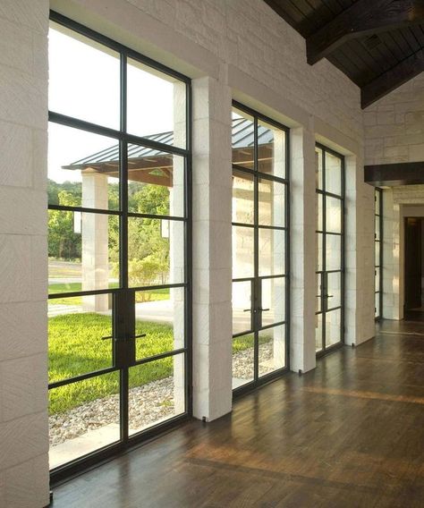 Custom thermally broken, energy efficient steel glass doors give that rustic modern look to any new construction or remodeling project. Exterior Steel Doors, Metal Doors Exterior, Porte In Ferro, Steel Doors Exterior, Steel Doors And Windows, Metal Front Door, Steel Front Door, Entry Doors With Glass, Exterior Doors With Glass