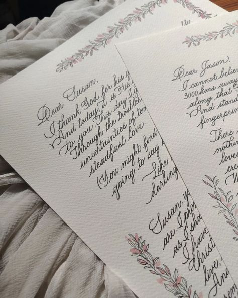 Creating handwritten wedding vows was a truly magical experience and a first-of-its-kind commission for me as an artist. ✍️✨ It was an honor to craft such intimate and meaningful words, transforming them into a keepsake that will be cherished forever. 💕📜 A pure blessing to be a part of these special moments, knowing the couple can cherish them much later on in life. 💖 Can't wait to create more of these heartfelt pieces and be part of more beautiful stories. 💍🌟 #weddingvows #weddingvowrenew... Handwritten Wedding, Beautiful Stories, Meaningful Words, Wedding Vows, Special Moments, An Artist, In This Moment, Pure Products, Quick Saves