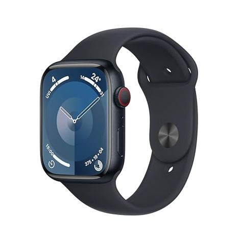 Apple Watch Series 9 [GPS + Cellular 45mm] Smartwatch with Midnight Aluminium Case with Midnight Sport Band. Fitness Tracker, Blood Oxygen & ECG Apps, Water-Resistant - S/M Προϊόντα Apple, Apple Smartwatch, Apple Fitness, Apple Watch 1, Mini Mac, Sport Armband, Flash Memory, Tv Accessories, Retina Display