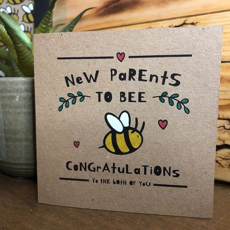 Parents To Bee, Baby Shower Cards Handmade, Pregnancy Congratulations Card, Baby Shower Congratulations, Baby Shower Greeting Cards, Pregnancy Congratulations, Baby Congratulations Card, Baby Cards Handmade, Parents To Be