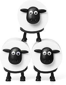 VELENTI Sheep Toilet Roll Holder - Funny Toilet Paper Holder Free Standing Bathroom Set - 3D Printed Black Sheep Loo Roll Holder - Hilarious Tissue Paper Roll Storage - Cute Bathroom Decor - Set of 3 Paper Roll Storage, Funny Toilet Paper Holder, Tissue Paper Storage, Cute Bathroom Decor, Funny Toilet Paper, Loo Roll Holders, Free Standing Toilet Paper Holder, Toilet Paper Humor, Roll Storage