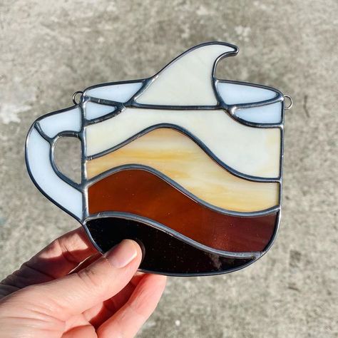 Simple Stain Glass Patterns, Small Stained Glass Patterns, Coffee Stained Glass Pattern, Coffee Mug Stained Glass Pattern, Stained Glass Coffee Cup, Stained Glass Dessert, Stained Glass Teapot, Stained Glass Clouds, Simple Stained Glass Designs