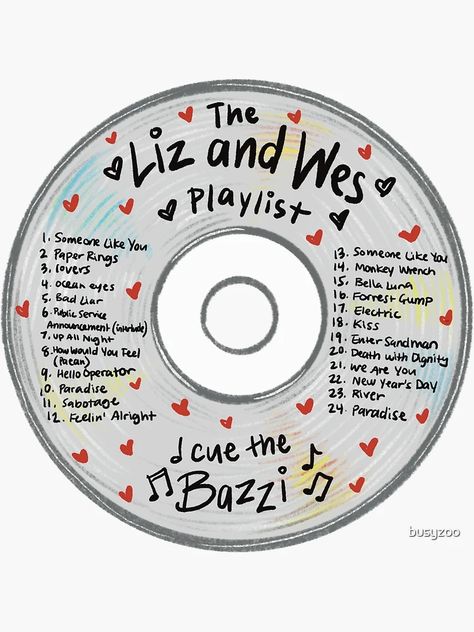 "Better than the Movies by Lynn Painter Liz and Wes Playlist CD" Sticker for Sale by busyzoo | Redbubble Better Than The Movies Stickers, The Soundtrack Of Wes And Liz, Better Than The Movies Playlist, Wes And Liz Better Than The Movies, Wes And Liz Playlist, Better Than Movies Aesthetic, Better Than The Movies Cover, Books Like Better Than The Movies, Nothing Like The Movies Book