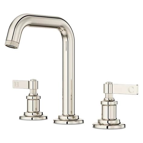 Polished Nickel Winter Park LG49-WN1D 2-Handle 8" Widespread Bathroom Faucet | Pfister Faucets Waterfall Tub Faucet, Coining, Touchless Kitchen Faucet, Florida Design, Single Handle Bathroom Faucet, Advanced Ceramics, Faucet Accessories, Kitchen And Bath Design, Widespread Bathroom Faucet