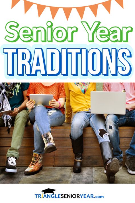 The most popular and common high school senior year traditions. Which ones does your school celebrate? #senioryear #classof2021 #senioryearideas #senioryearactivities High School Senior Celebration Ideas, Senior Celebration Ideas High Schools, Junior Year Activities, Senior Class Gift Ideas, Seniors Activities Ideas High School, Senior Year Countdown Ideas, Senior Week Activities, First Day Of Senior Year Gift, Senior Year Event Ideas