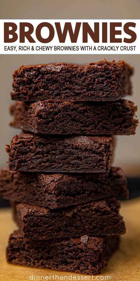 Easy Cocoa Powder Brownies, Brownie Recipes 8x8 Pan, Brownies From Scratch With Cocoa Powder, Brownies No Chocolate Chips, Brownies Without Chocolate Chips, Brownie Recipes Without Chocolate Chips, Pantry Brownies, Chewy Brownie Recipes, Chewy Brownies From Scratch