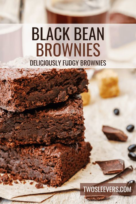 Black Bean Brownies | Amazing Fudgy Black Bean Brownie Recipe Black Bean Dessert Recipes, Black Bean Brownies Healthy, Lemon Brownies, Turkey Cookies, Black Bean Brownies, Bean Brownies, Sugar Free Vegan, Dessert Dips, Bar Cookies