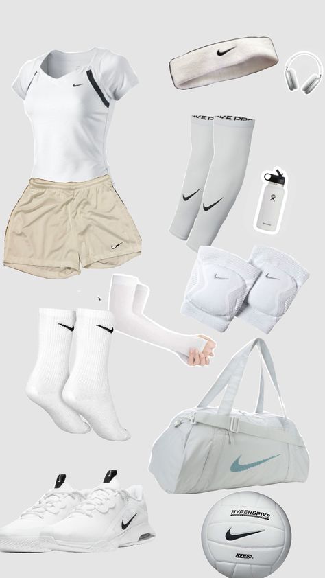 #white#aesthetic#volleyball#Nike Women Volleyball Outfit, Volleyball Fits Aesthetic, Volleyball Training Outfits, Volleyball Outfit Ideas, Volleyball Shoes Aesthetic, Volleyball Aesthetic Outfits, Volleyball Outfits Practice, Volleyball Wishlist, Volleyball Practice Outfits