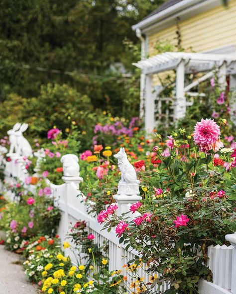 Cottage Garden Inspiration, Front Yard Inspiration, England Cottage, Cottage Journal, Yard Inspiration, Patio Flowers, Cottage Garden Design, Magic Garden, English Cottage Garden