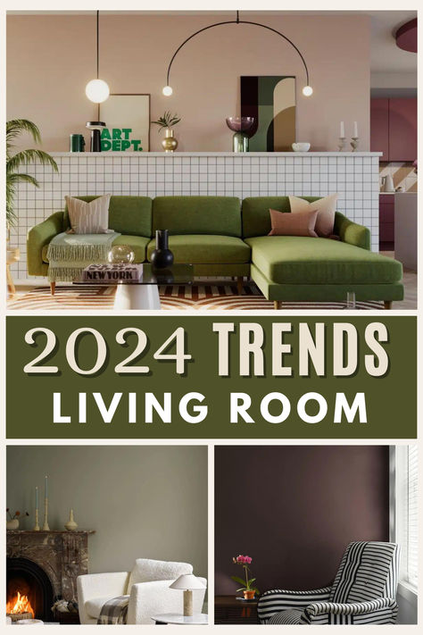 Whilst colour is a biggie when it comes to living room trends this year, I spoke with a range of interior designers to get their first hand views on the trends we should expect to see in 2024. Click To Explore 2024 Trends >> Modern Fun Living Room, Couch Colour Ideas, Interior Design Green Sofa, Best Sofa Colours Living Rooms, Living Room Inspiration Colourful, Coloured Living Room Ideas, Sofa Ideas For Living Room, Living Room Trends For 2024, Living Room Green Couch Colour Schemes