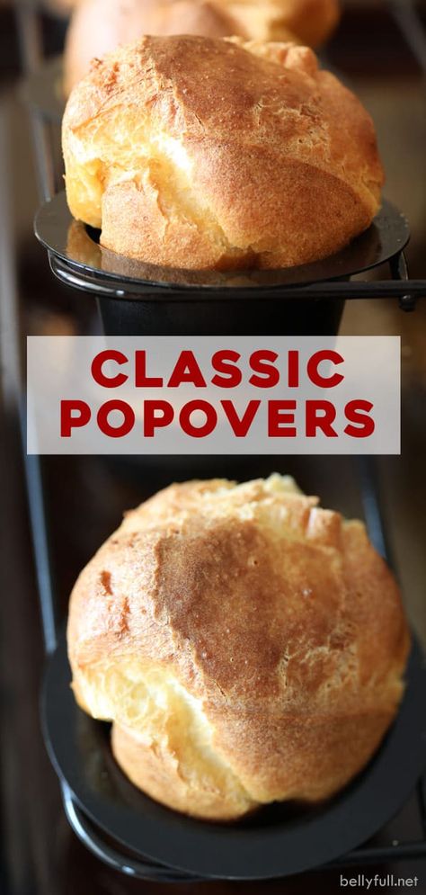 Savory Popovers Recipes, Mary Makes It Easy Popovers, Popovers Recipes Breakfast, Gruyere Popovers Recipes, Pop Overs Recipe Breakfast, Blender Popovers Recipes, Easy Breakfast Popovers, Cold Oven Popovers, Popovers Recipes Savory