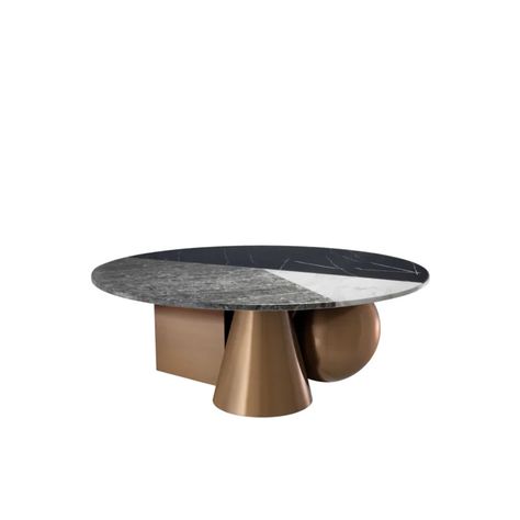 Eichholtz Tricolori Coffee Table | Perigold Table Top Marble, Copper Coffee Table, Copper And Marble, Solid Coffee Table, Brushed Copper, European Furniture, Coffee Table Wayfair, Marble Coffee Table, Round Top