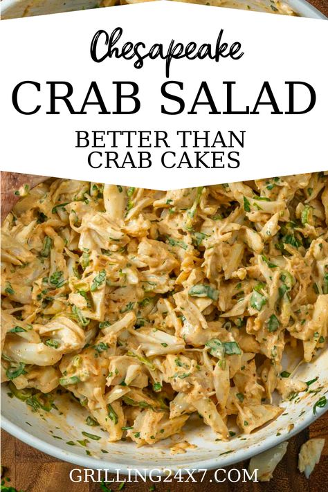 Healthy Crab Salad Greek Yogurt, Crab Salad With Real Crab Meat, Crab Cakes And Salad, Real Crab Meat Salad Recipe, Old Bay Crab Salad, Crab Lunch Recipes, Chesapeake Bay Recipes, Paleo Crab Recipes, Bariatric Crab Salad