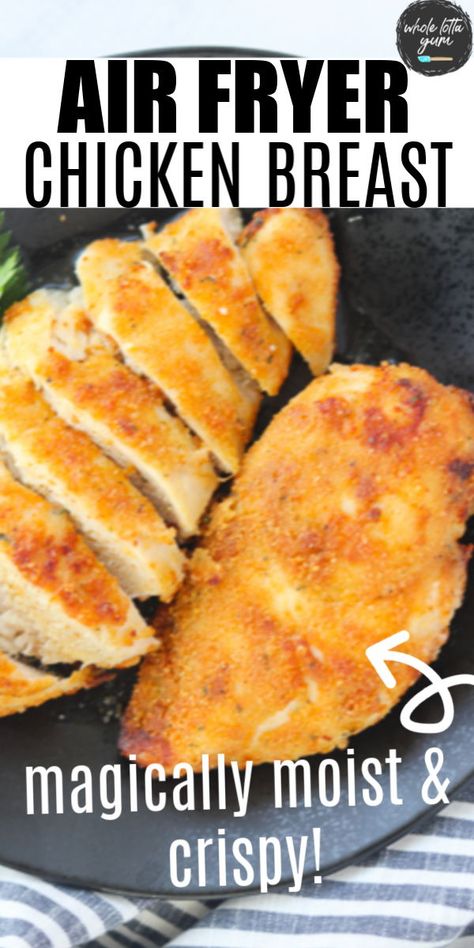 Air Fried Breaded Chicken, Air Fryer Breaded Chicken Breast, Air Fryer Boneless Chicken Breast, Fried Breaded Chicken Breast, Fried Breaded Chicken, Whole Lotta Yum, Air Fryer Chicken Breast, Air Fryer Recipes Chicken Breast, Air Flyer