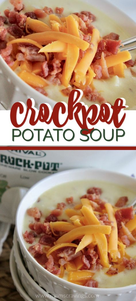 This crockpot potato soup with hashbrowns recipe is simple and a hearty potato soup recipe all at the same time! You're going to go crazy over this crock pot soup easy recipe! And, it's kid friendly and a soup that guys love too! #crockpot #soup #easydinner Crockpot Potato Soup With Hashbrowns, Soup With Hashbrowns, Potato Soup With Hashbrowns, Hashbrowns Recipe, Potato Soup Crockpot Recipes, Potato Soup Crock Pot Easy, Crockpot Potato Soup, Easy Crockpot Soup, Crockpot Potato