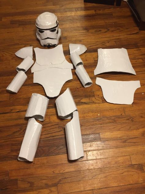 Stormtrooper Diy Costume, Easy Diy Storm Trooper Costume, Diy Clone Trooper Costume, Diy Stormtrooper Costume, Starwars Cardboard Diy, Storm Trooper Diy Costume, Toddler Star Wars Costume, Diy Starwars Costume, Diy Star Wars Costume