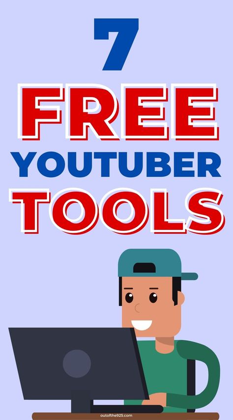 7 free Youtuber Tools with a man behind a computer. How To Grow On Youtube, How To Grow Youtube Channel, Youtuber Tips, Youtube Tricks, Youtube Tools, Youtube Goals, Grow Youtube Channel, Branding Video, Indie Filmmaking