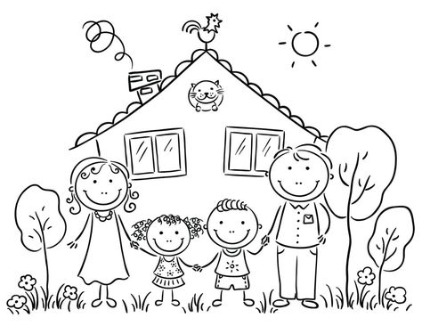 These FREE printable happy family coloring pages for kids will be great as screen-free activities, quiet time activities for kids, and even meaningful gifts! Laminate the coloring pages and enjoy hours of fun coloring them again and again with washable markers. Or laminate the colored pages and give them as gifts to be used as placemats! Affordable and meaningful gift ideas for grandparents! Preschool Family Theme, Preschool Family, Family Coloring Pages, Preschool Coloring Pages, Tree Coloring Page, Family Theme, Family Drawing, Family Coloring, Family Cartoon