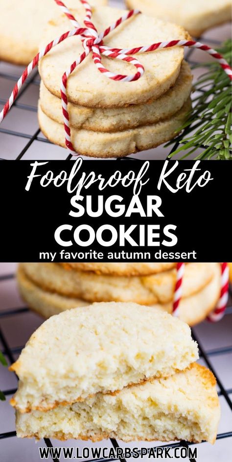 These keto sugar cookies are incredibly easy to make, super versatile, and contain no added sugar; they maintain their shape while baking, making them perfect either plain or adorned with delicious low-carb icing, and with only 1g net carb per grain-free cookie, they’re an ideal treat for the holidays. Carb Quick Cookies, Keto Spice Cookies, Keto Sugar Cookies Almond Flour, Atkins Cookie Recipe, Low Carb Sugar Cookies, Keto Cutout Cookies, Sugar Free Keto Desserts Easy, No Carb Cookies, Low Carb Cookies Easy