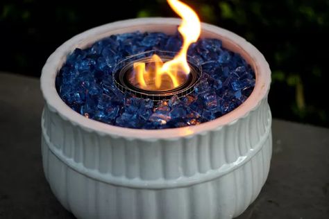 DIY Tabletop Fire Pit | eHow Diy Tabletop Fire Pit, Table Top Fire Bowl, Fireplace Indoor Outdoor, Mini Fire Pit, Campfire Fun, Fireplace Indoor, Tabletop Fire Bowl, Smores Dip, Indoor Fire Pit