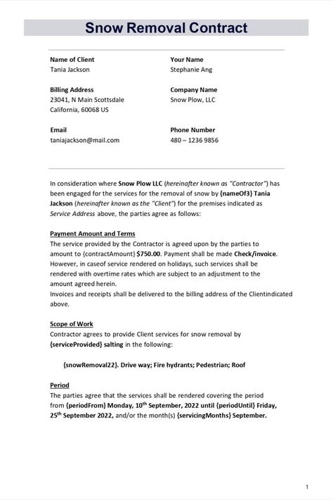 A Snow Removal Contract is an agreement by a snow removal service provider with another who wishes to have the snow on his lawn, driveway, roof, etc. be removed through a service agreement. Removing snow may be time-consuming and thus, it is better to hire the services of a professional instead of doing this on one's own. Snow Proposal, Snow Template, Lawn Driveway, Snow Removal Contract, Snow Shoveling, Snow Cleaning, Service Agreement, Pages Template, Snow Removal